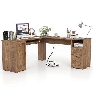 Costway Γραφείο Υπολογιστή Γωνιακό 66 Δρυς 167,6 x 167,6 x 76,2 cm ... Costway Γραφείο Υπολογιστή Γωνιακό 66 Δρυς 167,6 x 167,6 x 76,2 cm ...