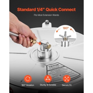 VEVOR Καθαριστής Επιφανειών Πίεσης 18 με 4 Ρόδες 4000 PSI με 2 Προε...