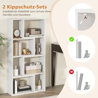 Costway  Μοντέρνα και Λειτουργική Βιβλιοθήκη με Γεωμετρικό Σχέδιο κ...