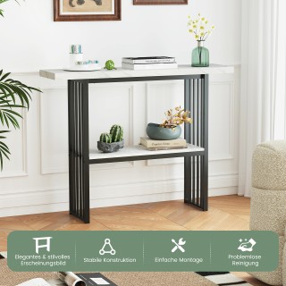 Costway Δίπατος Κονσόλα Μαρμάρου: Κομψός Μαύρος & Λευκός Πλαϊνός Τ... Costway Δίπατος Κονσόλα Μαρμάρου: Κομψός Μαύρος & Λευκός Πλαϊνός Τ...