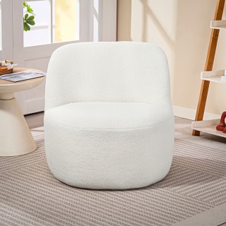 HOMCOM Πολυθρόνα για Σαλόνι με Εργονομική Πλάτη από Ύφασμα Sherpa κ...