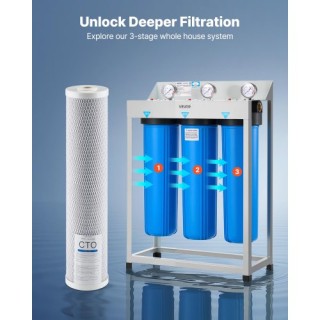 VEVOR Ανταλλακτικό Φίλτρο Νερού Ολόκληρου Σπιτιού 4.5x20 CTO Άνθρακ...