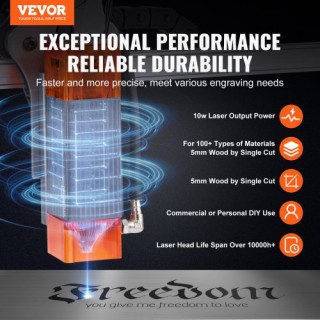 VEVOR Χαράκτης Λέιζερ 10W με Προστασία Ματιών KZXS10W4140CMDRN1V2 VEVOR Χαράκτης Λέιζερ 10W με Προστασία Ματιών KZXS10W4140CMDRN1V2