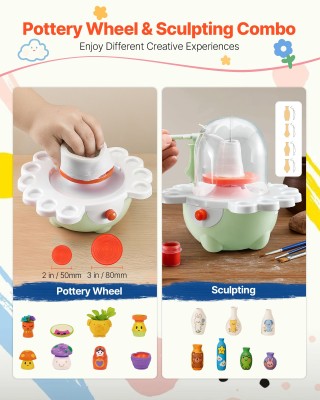 VEVOR Ηλεκτρικός Τροχός Κεραμικής για Παιδιά με Δίσκους 50 mm και 8...