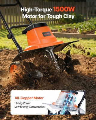 VEVOR Ηλεκτρικό Σκαπτικό Κήπου με Καλώδιο 1500W, Πλάτος Εργασίας 45... VEVOR Ηλεκτρικό Σκαπτικό Κήπου με Καλώδιο 1500W, Πλάτος Εργασίας 45...