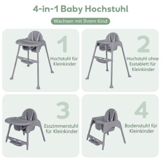 Costway Πολυλειτουργική Καρέκλα Φαγητού 4-σε-1 για Μωρά και Νήπια A... Costway Πολυλειτουργική Καρέκλα Φαγητού 4-σε-1 για Μωρά και Νήπια A...