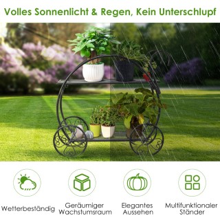 Costway  Κομψή Μαύρη Μεταλλική Ραφιέρα Φυτών σε Παριζιάνικο Στυλ OP...