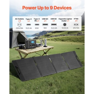VEVOR Φορητός Σταθμός Ενέργειας 806Wh με Ηλιακό Πάνελ 200W και Γενν...