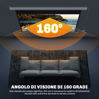 HOMCOM Οθόνη Προβολέα 84 Ιντσών με Τηλεχειριστήριο, από PVC και Μέτ...