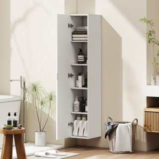 HOMCOM Κρεμαστό Ντουλάπι Μπάνιου με Ρυθμιζόμενα Ράφια και Απαλό Κλε...