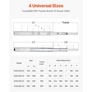 VEVOR Συρόμενοι Οδηγοί Ντουλαπιού Πλευρικής Τοποθέτησης 24 ιντσών 1... VEVOR Συρόμενοι Οδηγοί Ντουλαπιού Πλευρικής Τοποθέτησης 24 ιντσών 1...