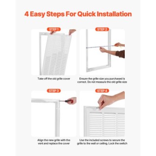 VEVOR Γρίλια Φίλτρου Αέρα για Άνοιγμα Αγωγού 20x30 Ίντσες HFGLGZW20...