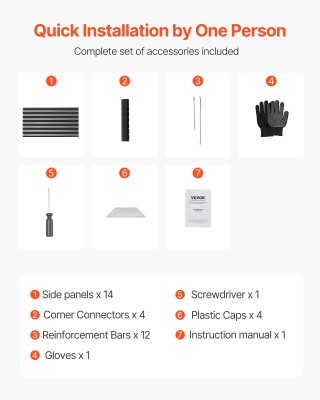 VEVOR Μεταλλικό Υπερυψωμένο Παρτέρι Κήπου, 1.8 x 0.9 x 0.4 m, Γαλβα...