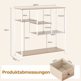 Costway Βιομηχανικό Βοηθητικό Τραπέζι με Αποθηκευτικό Χώρο και Ράφι...