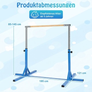 Costway Οριζόντια Μπάρα Γυμναστικής με 12-θέσεις για Ρύθμιση Ύψους ...