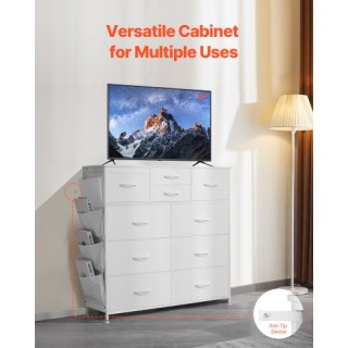 Συρταριέρα 10 Συρταριών με Υφασμάτινους Κάδους & Μεταλλικό Σκελετό ...