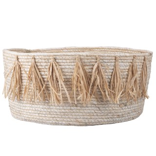 Villa DEste  Σετ από 2 φυσικά καλάθια με φούντες Natural 5922761