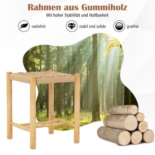 Costway  Σετ 2 Κομψών Σκαμπό/Μπαρ Σκαμπό από Ξύλο Καουτσουκόδεντρου...