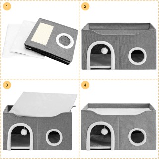 BAKAJI Σπίτι Γάτας Διπλής Εισόδου με Ονυχοδρόμιο 61x41x33.5 εκ. 028...