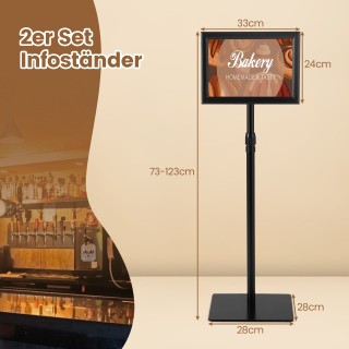 Costway Σετ 2 Σταντ Παρουσίασης Α4 με Βαρύ Ποδαρικό - Ανθεκτικό Μετ... Costway Σετ 2 Σταντ Παρουσίασης Α4 με Βαρύ Ποδαρικό - Ανθεκτικό Μετ...