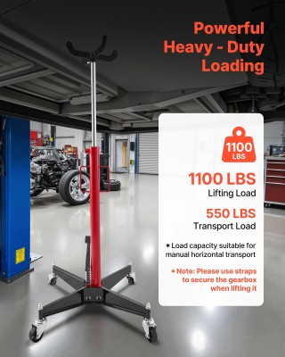 VEVOR Υδραυλικός Γρύλος Μετάδοσης 1100 lbs με Πεντάλ, 360° Τροχοί, ...