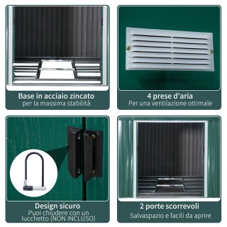 Υπόστεγο κήπου Outsunny με 2 συρόμενες πόρτες και 4 αεραγωγούς από ... Υπόστεγο κήπου Outsunny με 2 συρόμενες πόρτες και 4 αεραγωγούς από ...