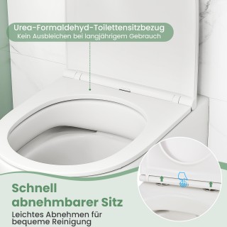 Costway Επιτοίχια Κεραμική Λεκάνη Τουαλέτας - Λευκό με Καπάκι και ... Costway Επιτοίχια Κεραμική Λεκάνη Τουαλέτας - Λευκό με Καπάκι και ...