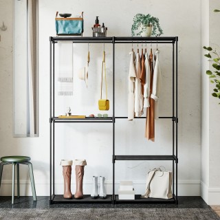 HOMCOM Ντουλάπα Ρουχισμού με 2 Ράβδους και 4 Ράφια, από Ύφασμα μη Υ...