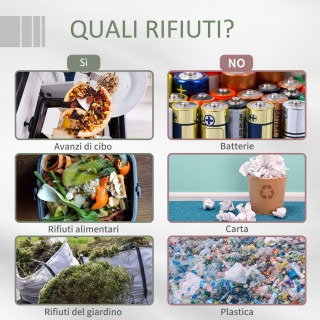 Outsunny  Περιστρεφόμενος Κάδος Κομποστοποίησης Κήπου με 2 Διαμερίσ...