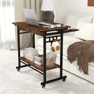 Πολυλειτουργικό Κινητό Γραφείο Υπολογιστή με Ρόδες 80 x 50 x 78 cm ... Πολυλειτουργικό Κινητό Γραφείο Υπολογιστή με Ρόδες 80 x 50 x 78 cm ...