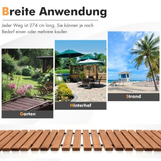 Costway  Ξύλινο Αναδιπλούμενο Μονοπάτι Κήπου από Έλατο για Ασφαλή κ...