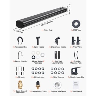 VEVOR  8 Γαλ Δεξαμενή Νερού Οροφής με Προστατευτικό Πάνελ  CDJSXZTK...