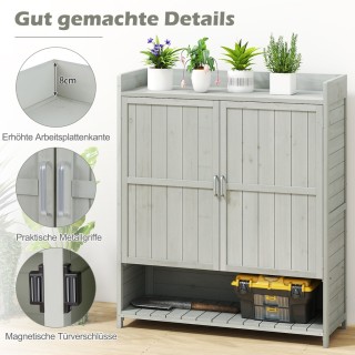 Costway Γκρι Τραπέζι Φύτευσης με Ντουλάπι & Επιφάνεια Εργασίας & Απ... Costway Γκρι Τραπέζι Φύτευσης με Ντουλάπι & Επιφάνεια Εργασίας & Απ...