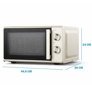 BAKAJI Φούρνος Μικροκυμάτων Κρέμα 20L με Λειτουργία Γκριλ και Χρονο...