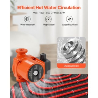 VEVOR Αντλία Κυκλοφορίας LPS25-6S/130 από Χυτοσίδηρο, 1/8 HP, 220-2... VEVOR Αντλία Κυκλοφορίας LPS25-6S/130 από Χυτοσίδηρο, 1/8 HP, 220-2...