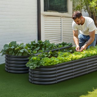 VEVOR Μεταλλικό Υπερυψωμένο Παρτέρι, Σκοτεινό Γκρι, 2.0 x 0.6 x 0.4... VEVOR Μεταλλικό Υπερυψωμένο Παρτέρι, Σκοτεινό Γκρι, 2.0 x 0.6 x 0.4...