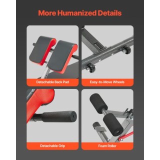 VEVOR Πολυλειτουργικός Ρωμαϊκός Πάγκος Υπερέκτασης ZDKLMYSSJX660SMI2V0