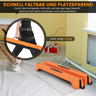 Costway  Σετ 2 πτυσσόμενων καβαλέτων εργαλείων, πορτοκαλί 83 x 13 x...