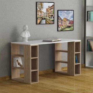 BAKAJI Γραφείο Βιβλιοθήκη 6 Ραφιών Τραπέζι Υπολογιστή Ξύλινο Οικία ...