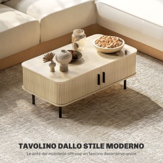 HOMCOM Τραπεζάκι καφέ με 2 ράφια αποθήκευσης και συρόμενες πόρτες,... HOMCOM Τραπεζάκι καφέ με 2 ράφια αποθήκευσης και συρόμενες πόρτες,...