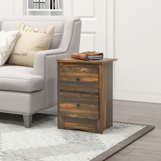 HOMCOM Κομοδίνο με 2 Συρτάρια σε Ρουστίκ Στυλ από Ξύλο 40x30x56 cm ... HOMCOM Κομοδίνο με 2 Συρτάρια σε Ρουστίκ Στυλ από Ξύλο 40x30x56 cm ...