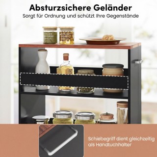 Costway 30εκ. Φαρδύς Εργονομικός Τροχήλατος Ράφι Κουζίνας με Λαβή &...