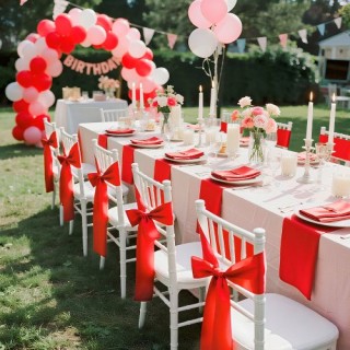 VEVOR Κορδέλες Καρέκλας από Σατέν 50PCS με Διάσταση 7 x 108 ιντσών,...