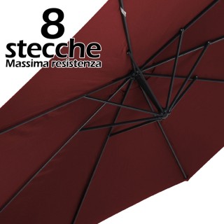 BAKAJI  Ομπρελόκηπος Αποκεντρωμένος 3x3 μτ Κόκκινο Κρασί Κολόνα Αλο...