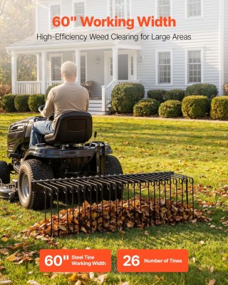 VEVOR Ρυθμιζόμενη 150 εκ. Γεωργική Τσουγκράνα, 3 Σημείων για Τρακτέ...