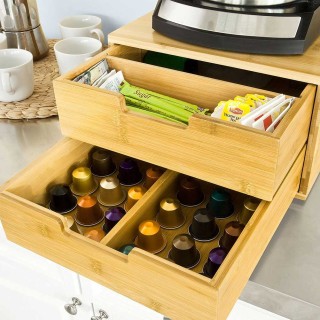 BAKAJI Ξύλινος Διοργανωτής από Μπαμπού με 2 Συρτάρια για Κάψουλες ... BAKAJI Ξύλινος Διοργανωτής από Μπαμπού με 2 Συρτάρια για Κάψουλες ...