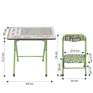Galileo Πτυσσόμενο και εξοικονόμησης χώρου παιδικό τραπέζι και καρέ...