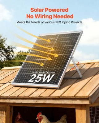 VEVOR Ηλιακός Ανεμιστήρας 25W με 4 Ταχύτατους Ανεμιστήρες και Ρυθμι...