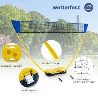 Costway Φορητό Σετ Μπάντμιντον με Ρακέτες & 2 Φτερά & Δίχτυ & Κουτί...