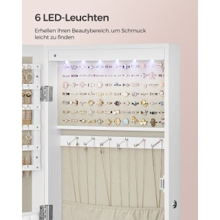 Κοσμηματοθήκη SONGMICS με Καθρέφτη και Κλειδαριά, Λευκή JJC093W01 Κοσμηματοθήκη SONGMICS με Καθρέφτη και Κλειδαριά, Λευκή JJC093W01